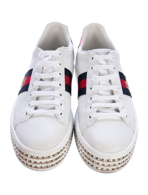 gucci ace leather sneaker cheap|Gucci ace embellished leather sneakers.